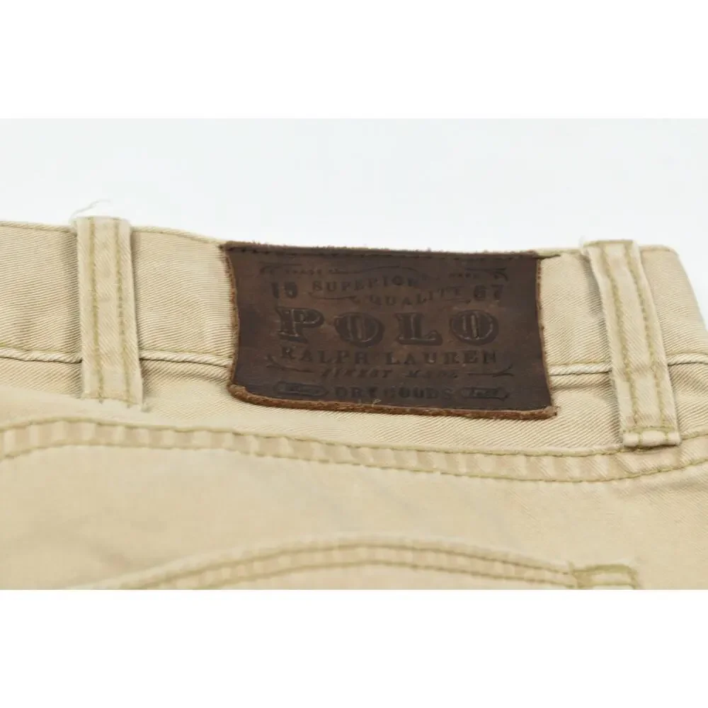 Polo Ralph Lauren 650 Straight Leg Pants Mens 41x31 Beige 5-Pocket Slim Fit